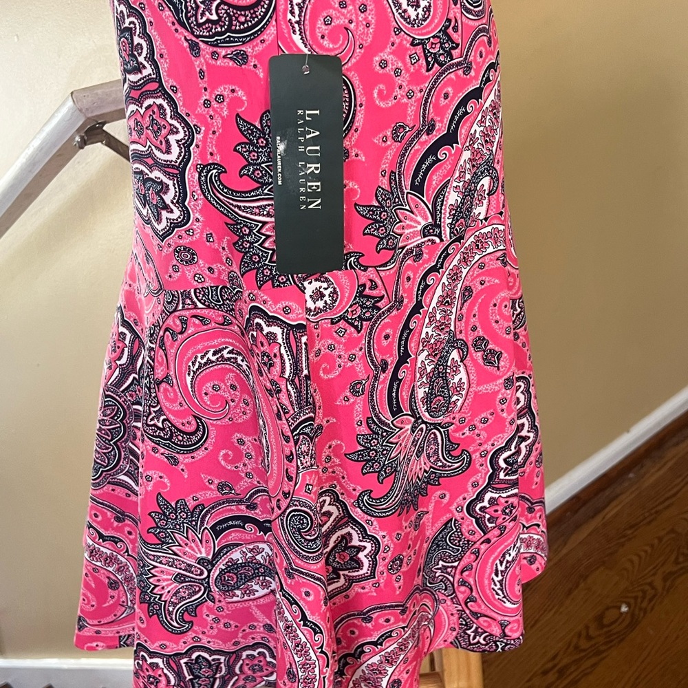 Ralph Lauren Vibrant Pink Paisley A-Line Skirt